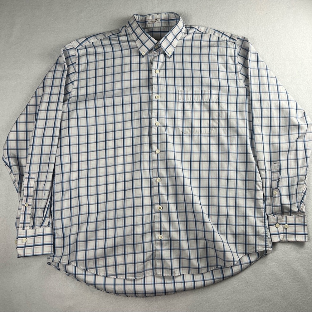 Peter Millar Men's Crown Soft Button Down Long Sleeve Cotton Silk White XL‎